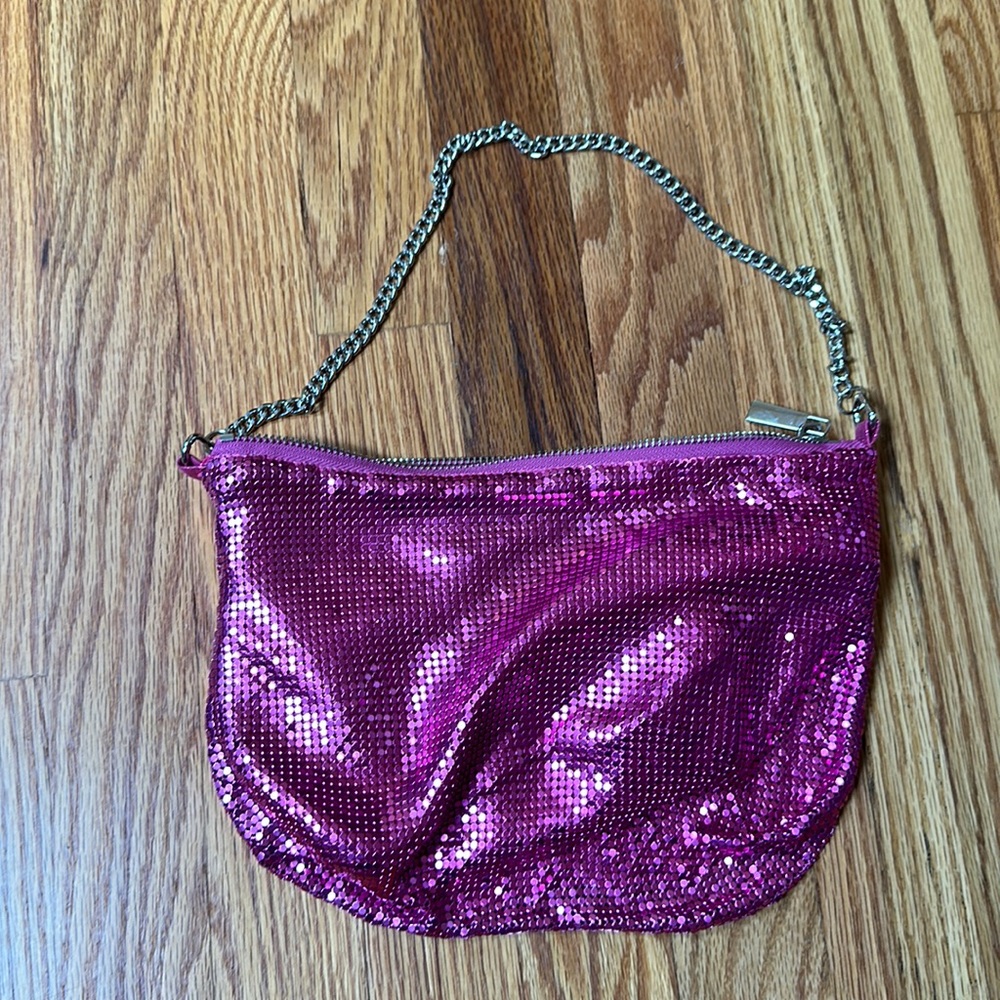 Aqua - Bright pink Metallic like bag